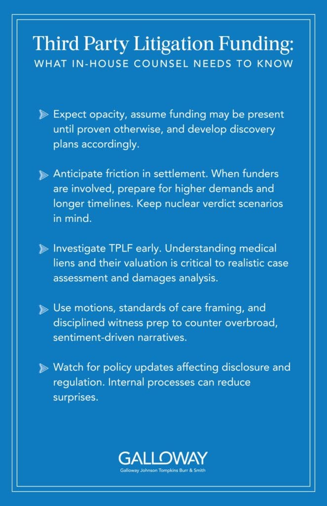 Third Party Litigation Funding Guide from Galloway Johnson Tompkins Burr & Smith