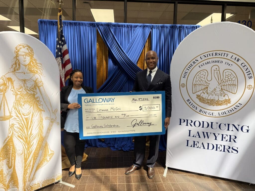 Galloway Director Adraon Greene presents scholarship to Leanna McGee